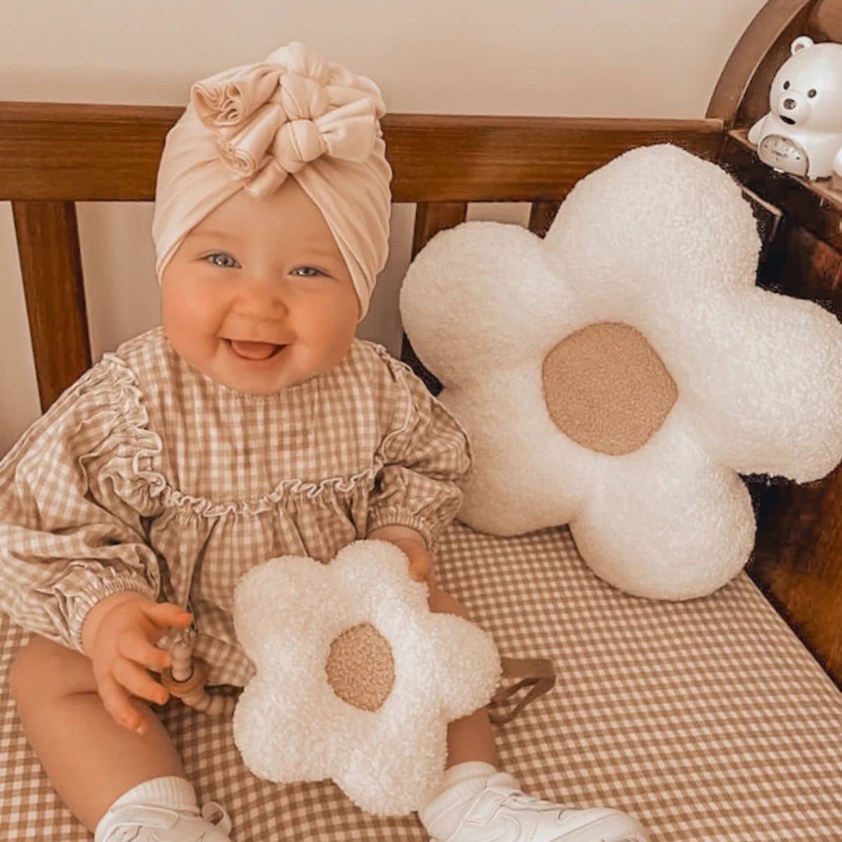 Luna Mae Creations - Pacifier Holder - White Latte Daisy - Image 5