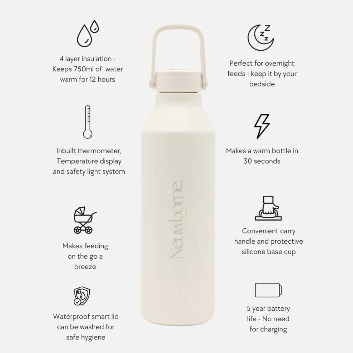 Neuwborne Formula Feeding Baby Thermos - Cream - Image 3