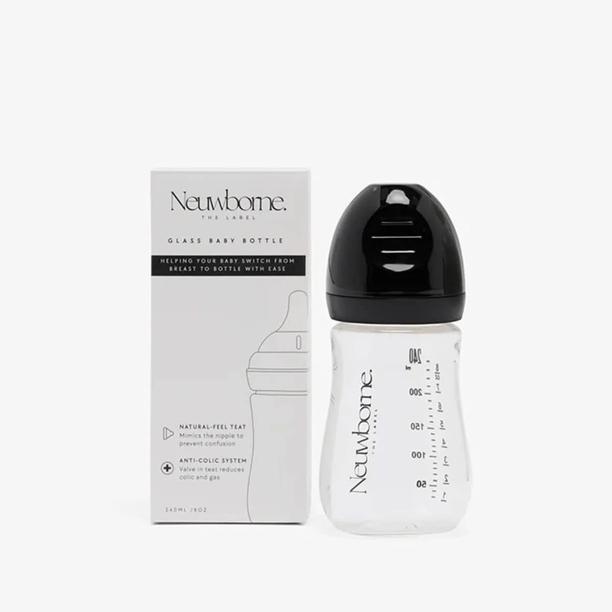 Neuwborne Glass Baby Bottle - Black - Image 4
