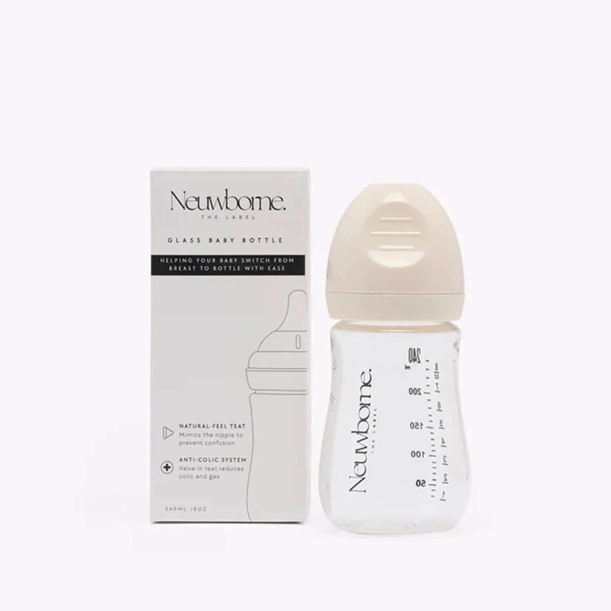 Neuwborne Glass Baby Bottle - Cream - Image 6