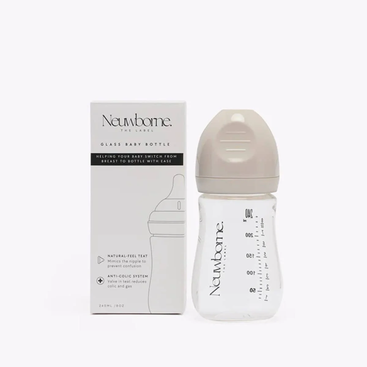 Neuwborne Glass Baby Bottle - Sand - Image 4