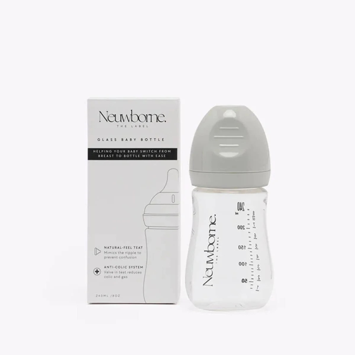 Neuwborne Glass Baby Bottle - Stone - Image 5