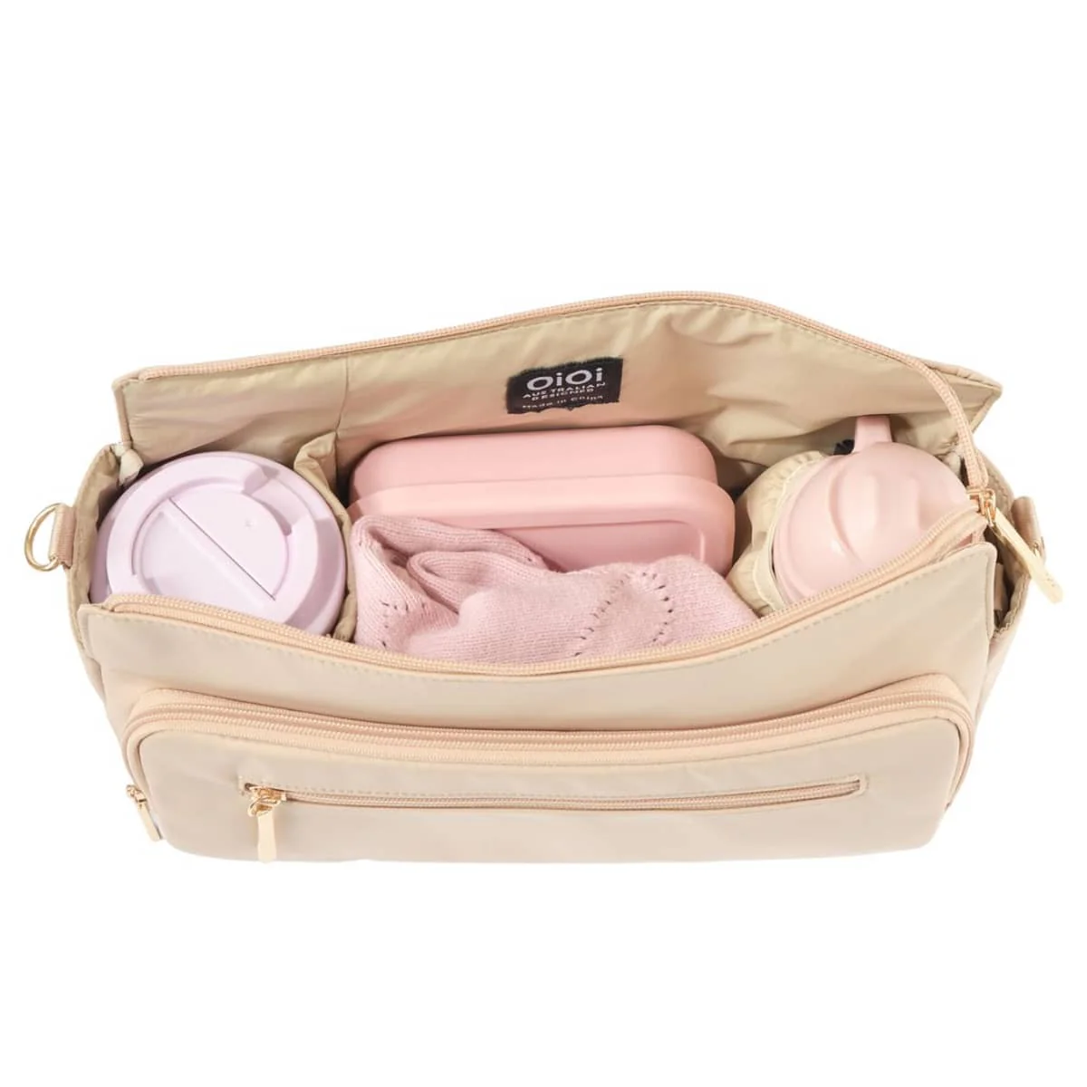 OiOi Multitasker Pram Caddy - Beige Nylon - Image 4
