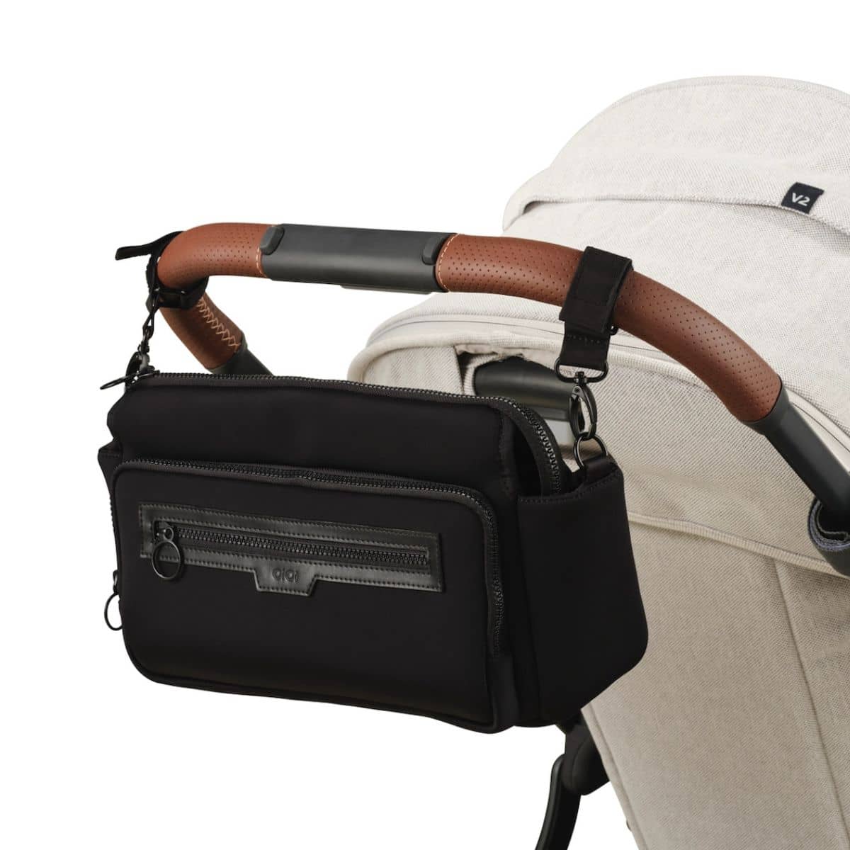OiOi Multitasker Pram Caddy - Black Neoprene - Image 4