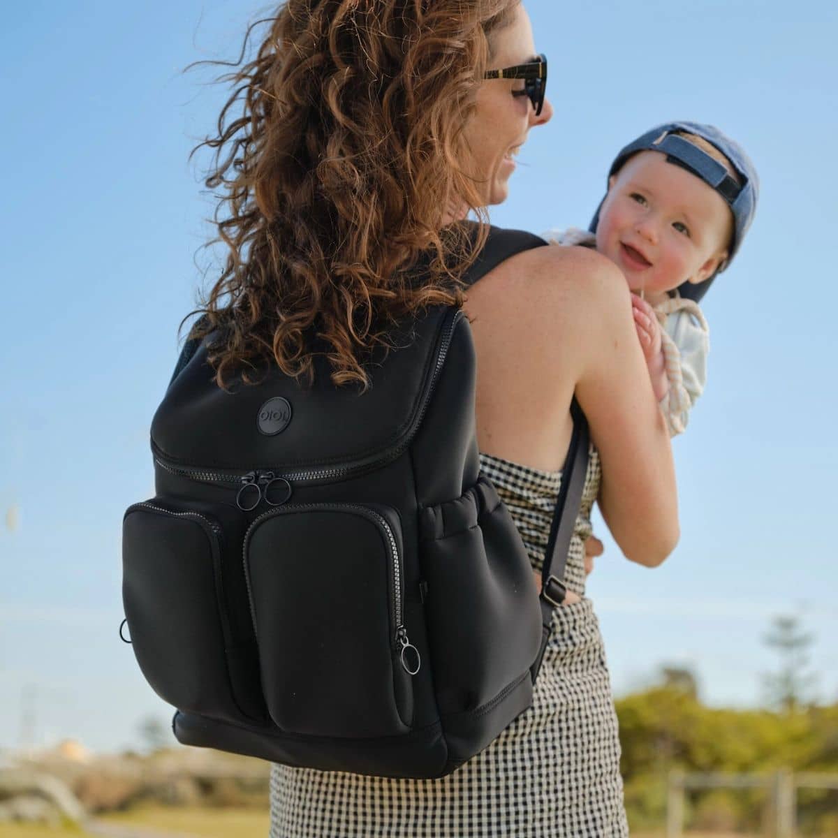 OiOi Signature Nappy Backpack - Black Neoprene - Image 2