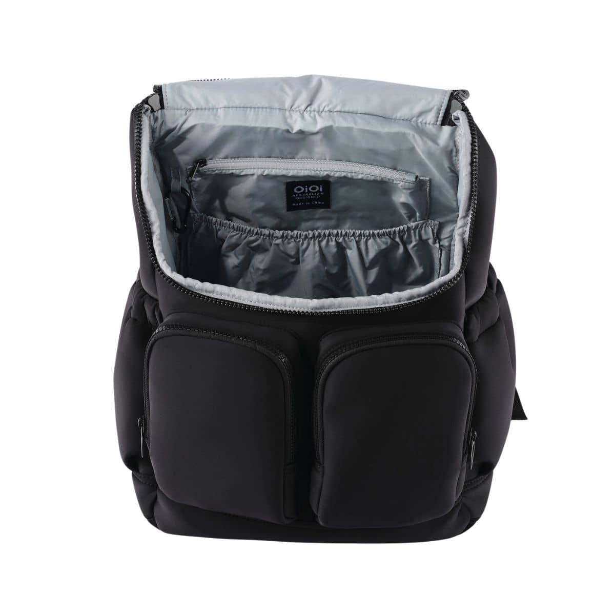 OiOi Signature Nappy Backpack - Black Neoprene - Image 6