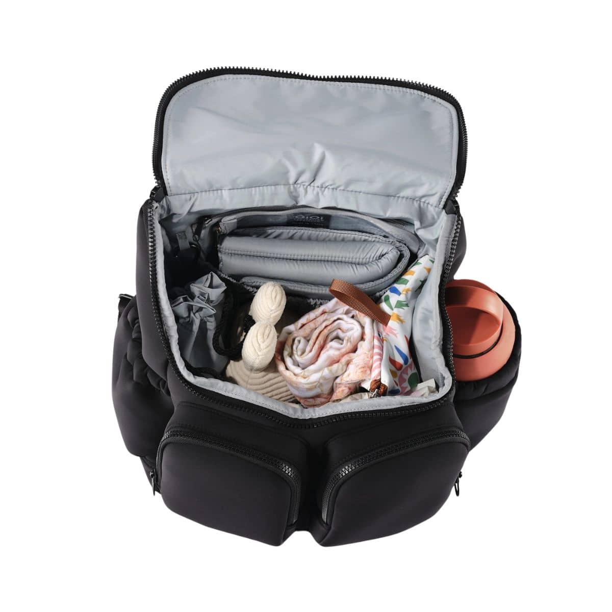 OiOi Signature Nappy Backpack - Black Neoprene - Image 8