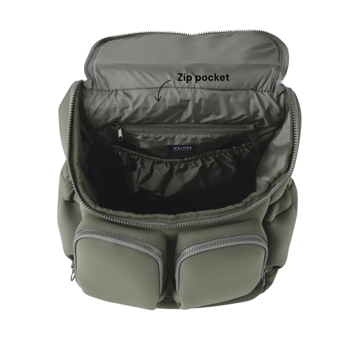 OiOi Signature Nappy Backpack - Sage Neoprene - Image 5