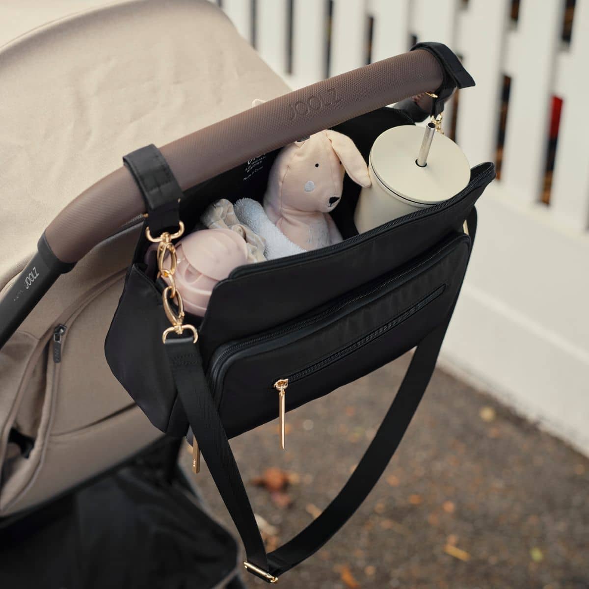OiOi Multitasker Pram Caddy - Black Nylon - Image 3