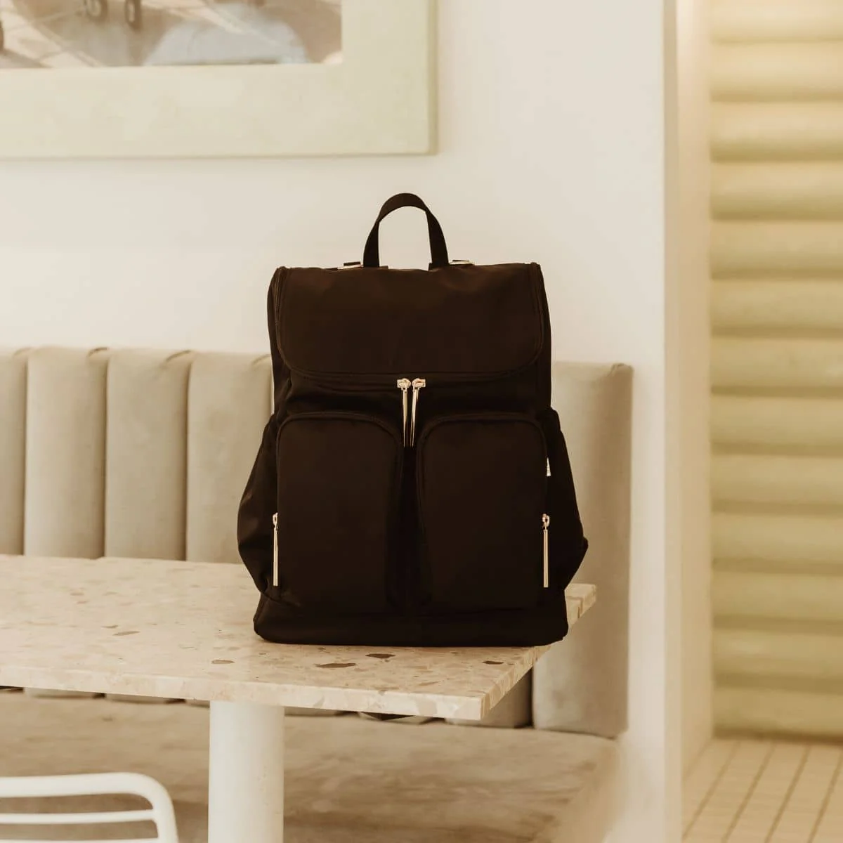 OiOi Signature Nappy Backpack - Black Nylon - Image 10