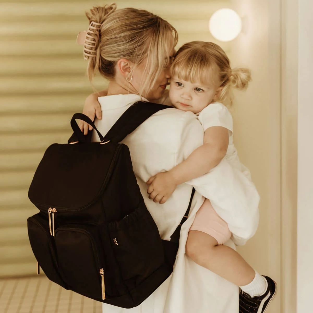 OiOi Signature Nappy Backpack - Black Nylon - Image 2