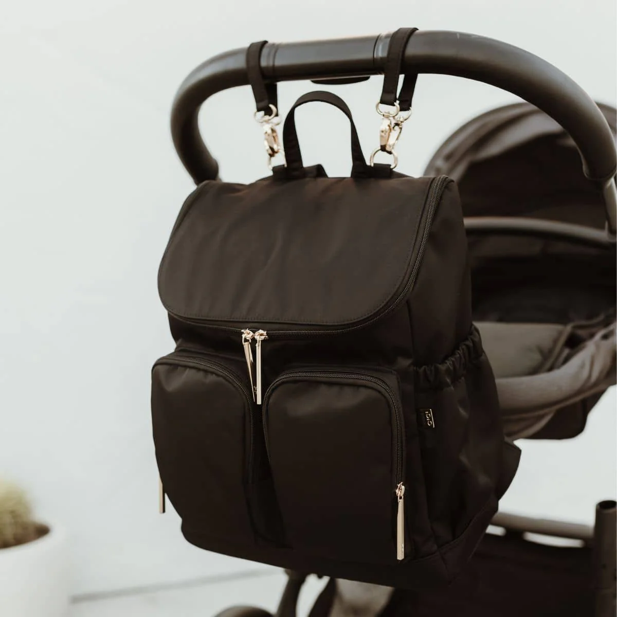 OiOi Signature Nappy Backpack - Black Nylon - Image 8