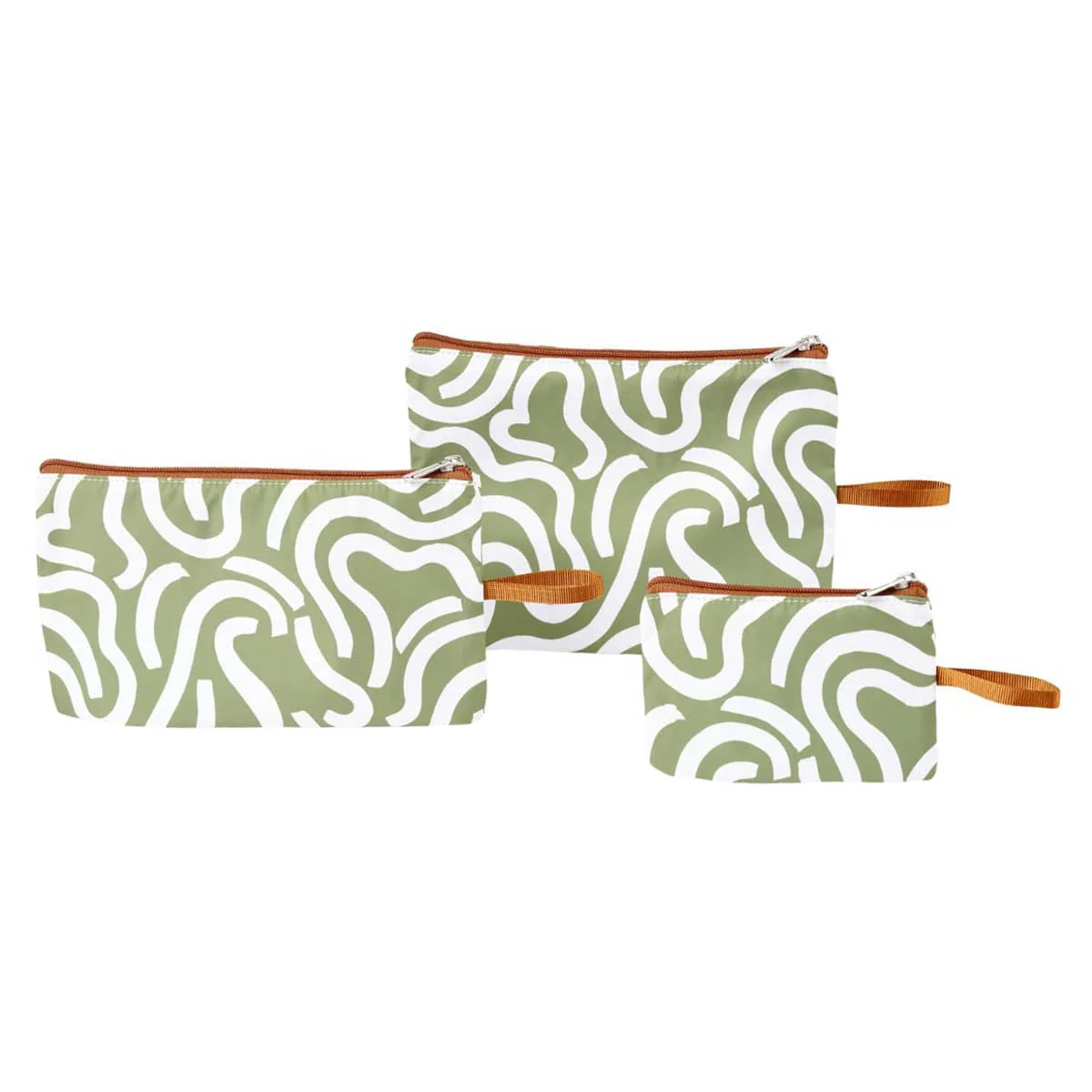OiOi Packing Pouch Trio - Green Squiggle