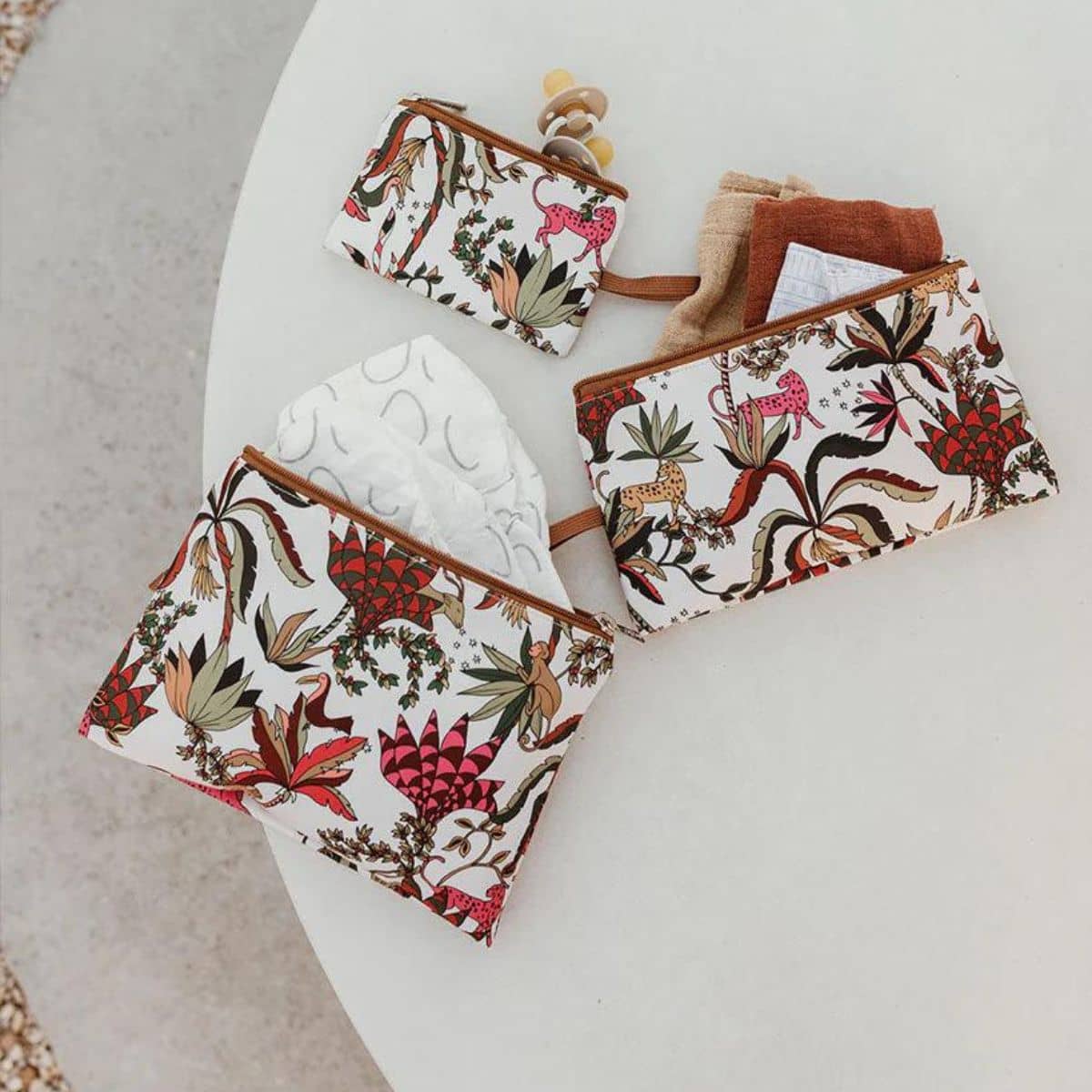 OiOi Packing Pouch Trio - Jungle Cream - Image 2