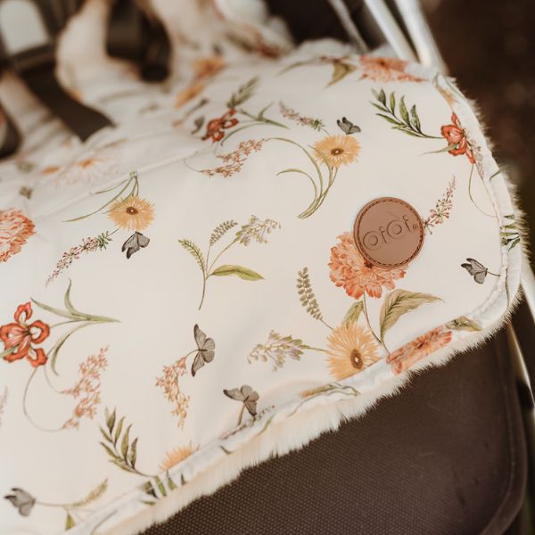 OiOi Reversible Cozy Fleece Pram Liner - Wildflower - Image 3