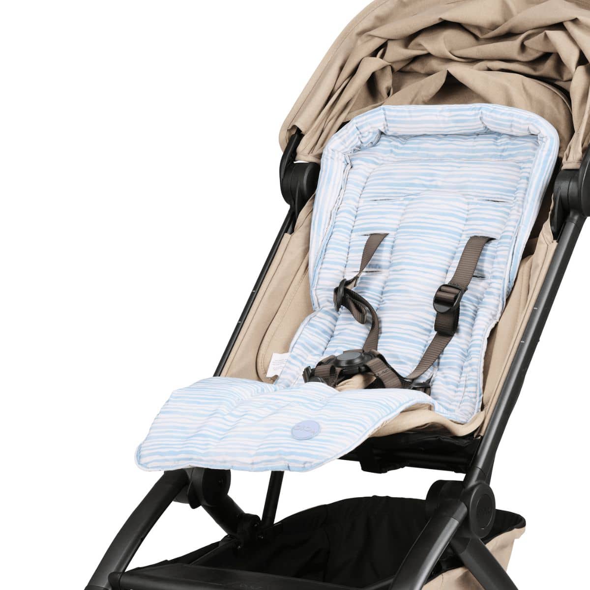 OiOi Reversible Pram Liner - Seashells / Stripe - Image 2
