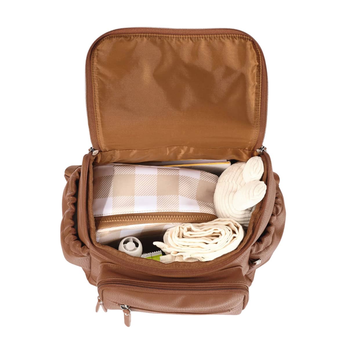 OiOi Mini Signature Backpack 2.0 - Chestnut Brown Vegan Leather - Image 3