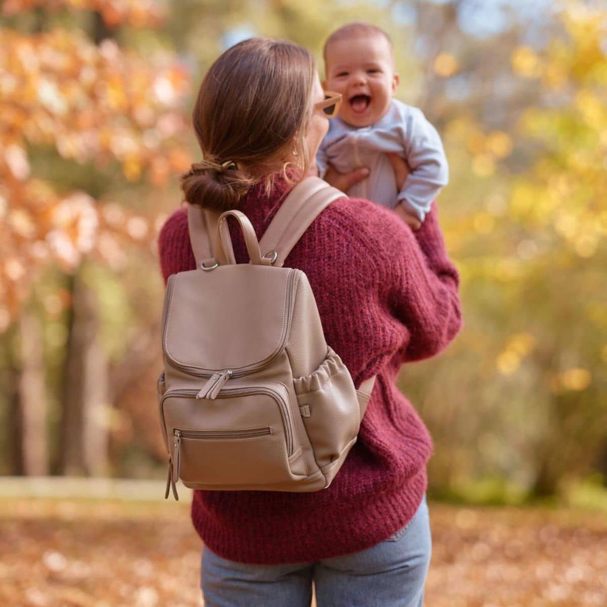 OiOi Mini Signature Backpack 2.0 - Oat Vegan Leather - Image 2