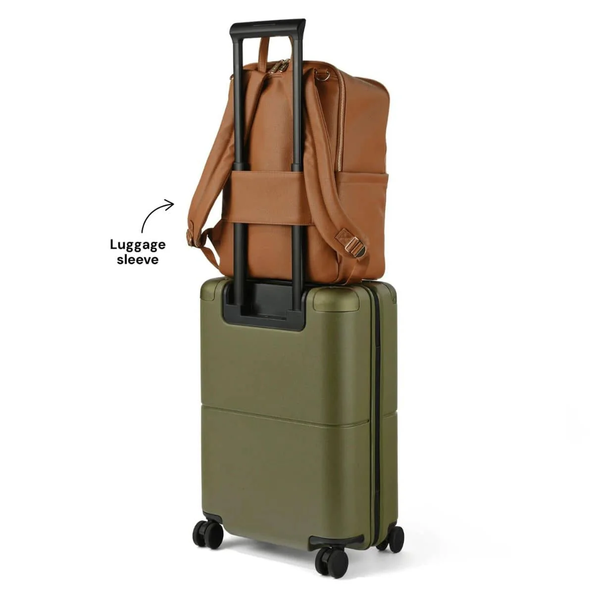 OiOi Multitasker Nappy Backpack - Chestnut Vegan Leather - Image 10