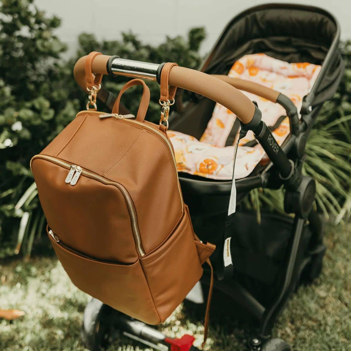 OiOi Multitasker Nappy Backpack - Chestnut Vegan Leather - Image 3
