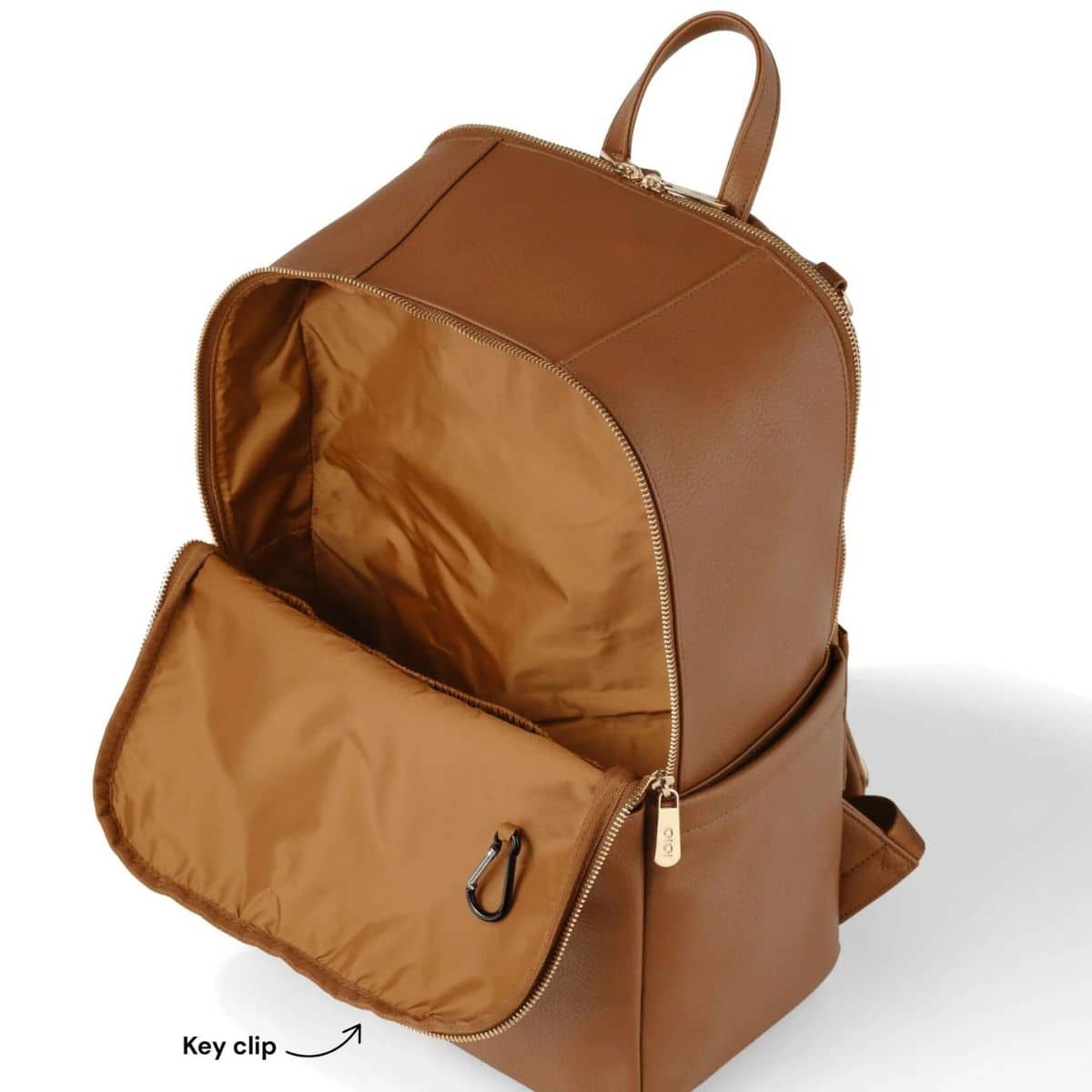 OiOi Multitasker Nappy Backpack - Chestnut Vegan Leather - Image 7