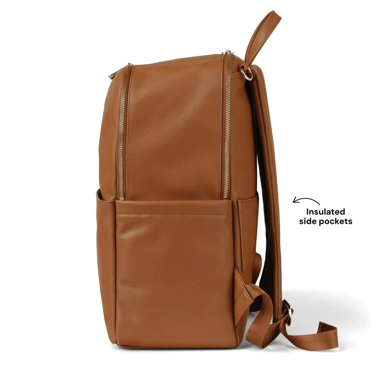 OiOi Multitasker Nappy Backpack - Chestnut Vegan Leather - Image 8