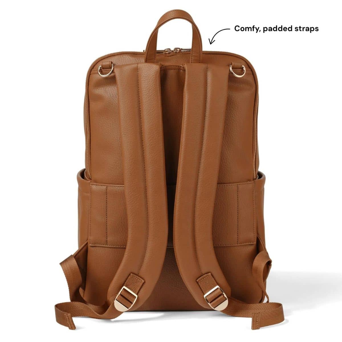 OiOi Multitasker Nappy Backpack - Chestnut Vegan Leather - Image 9