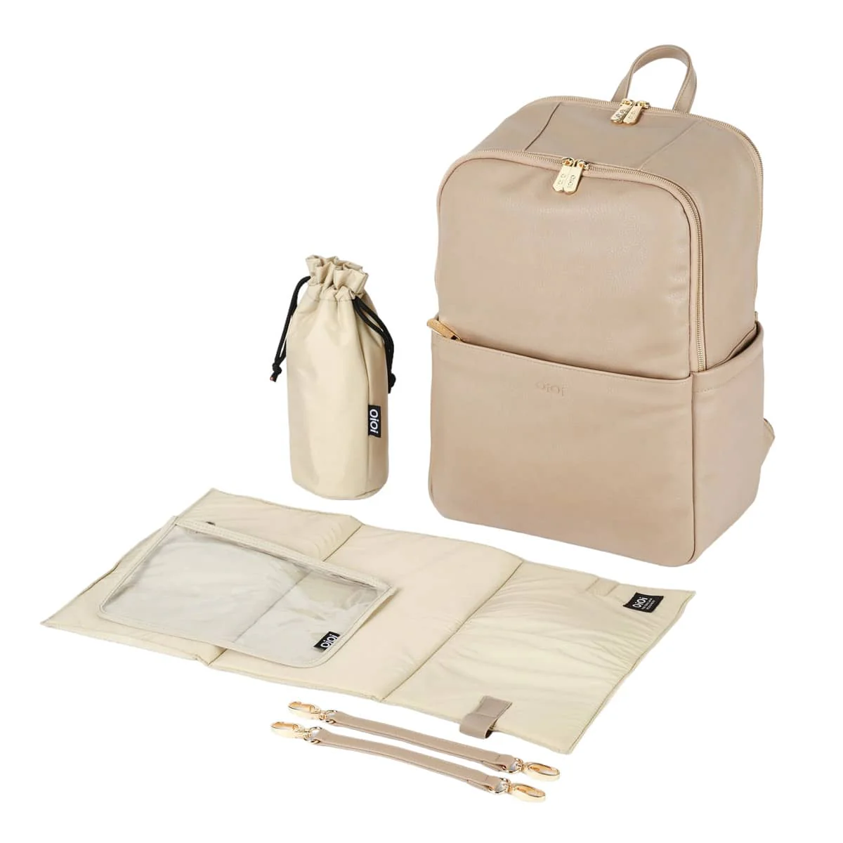 OiOi Multitasker Nappy Backpack - Oat Vegan Leather - Image 3