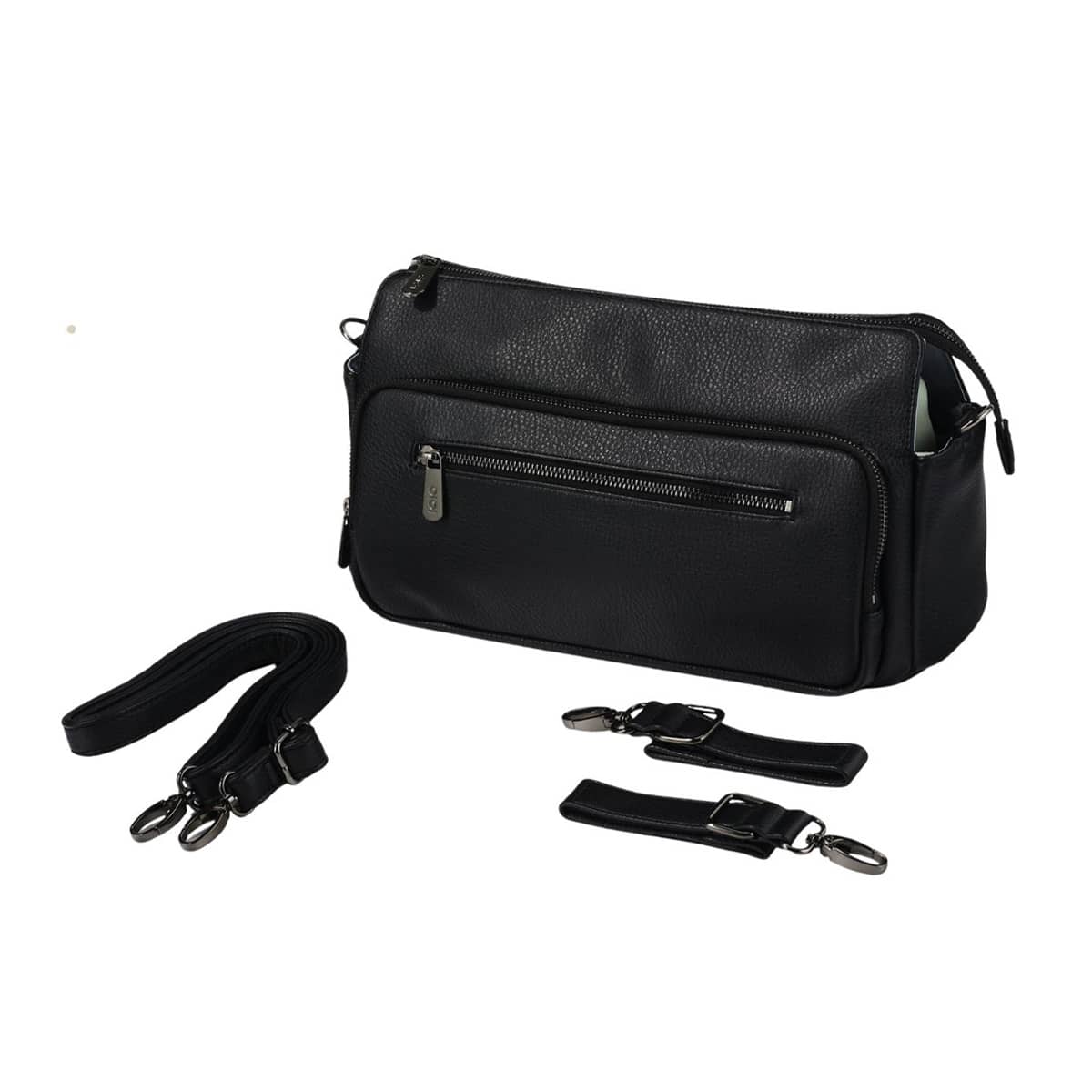 OiOi Multitasker Pram Caddy 2.0 - Black Vegan Leather