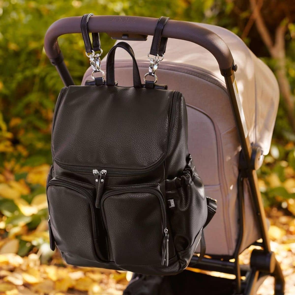 OiOi Signature Nappy Backpack - Black Vegan Leather - Image 4