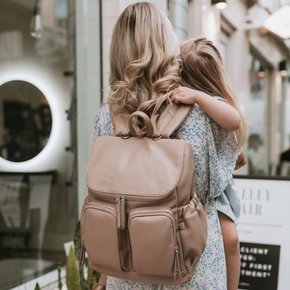 OiOi Signature Nappy Backpack - Oat Vegan Leather - Image 10