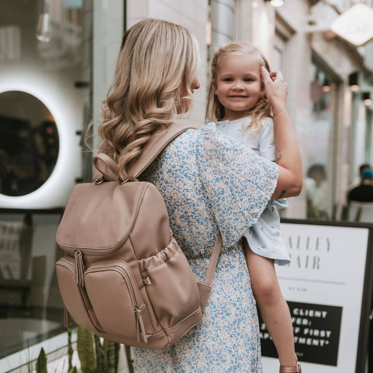 OiOi Signature Nappy Backpack - Oat Vegan Leather - Image 2
