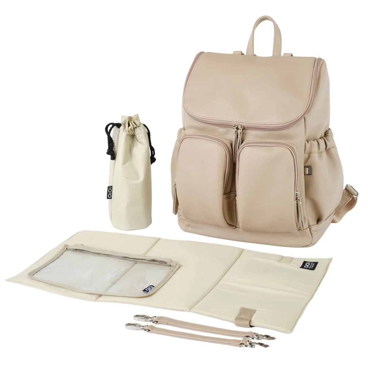 OiOi Signature Nappy Backpack - Oat Vegan Leather - Image 3