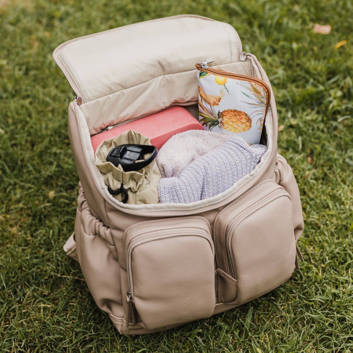 OiOi Signature Nappy Backpack - Oat Vegan Leather - Image 5
