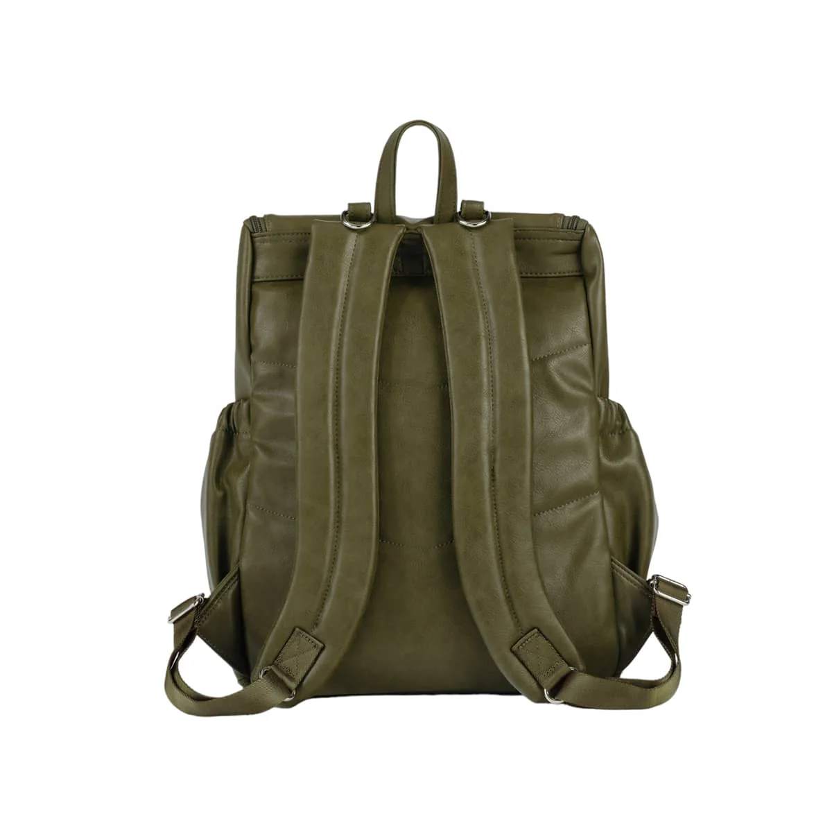 OiOi Signature Nappy Backpack - Olive Vegan Leather - Image 10