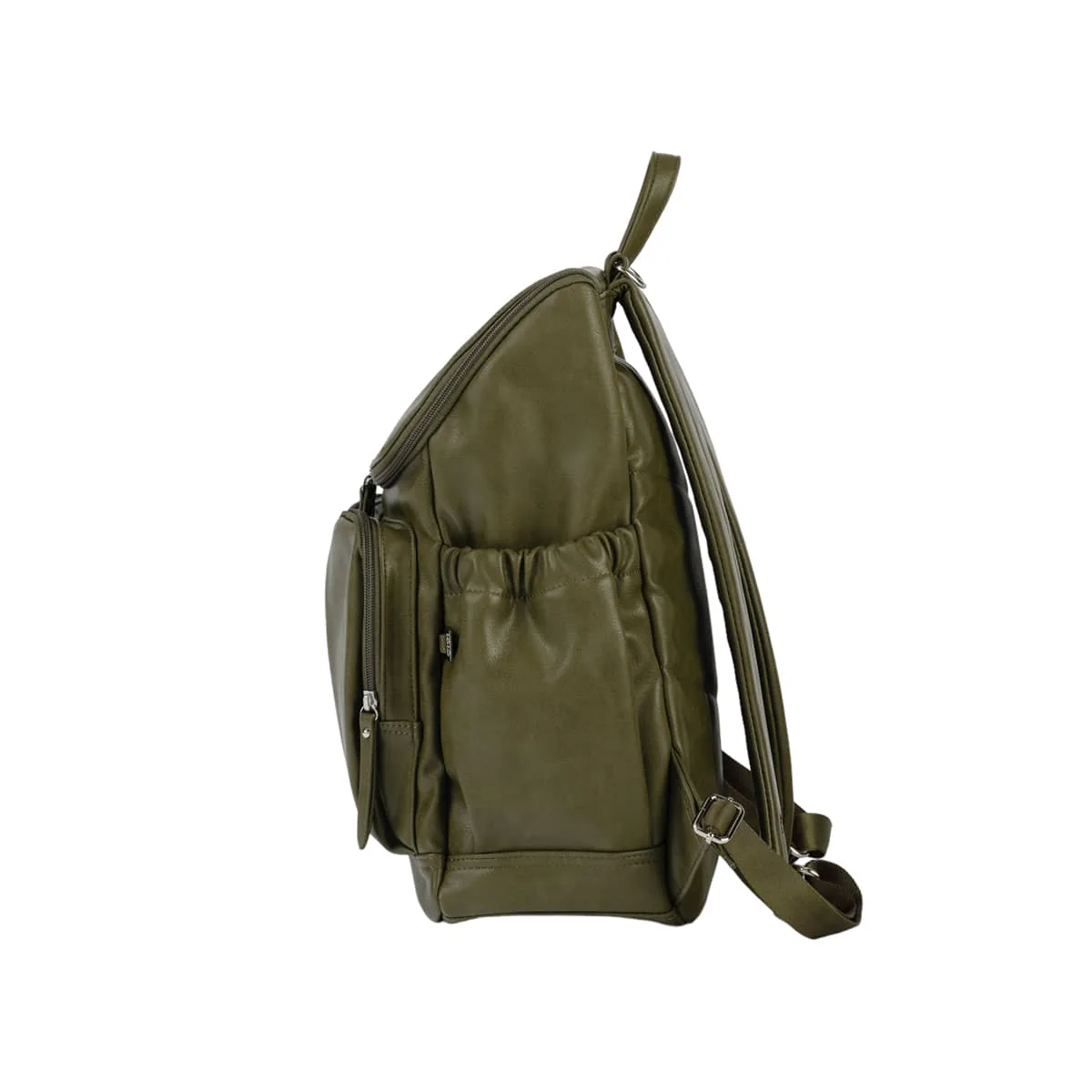 OiOi Signature Nappy Backpack - Olive Vegan Leather - Image 6