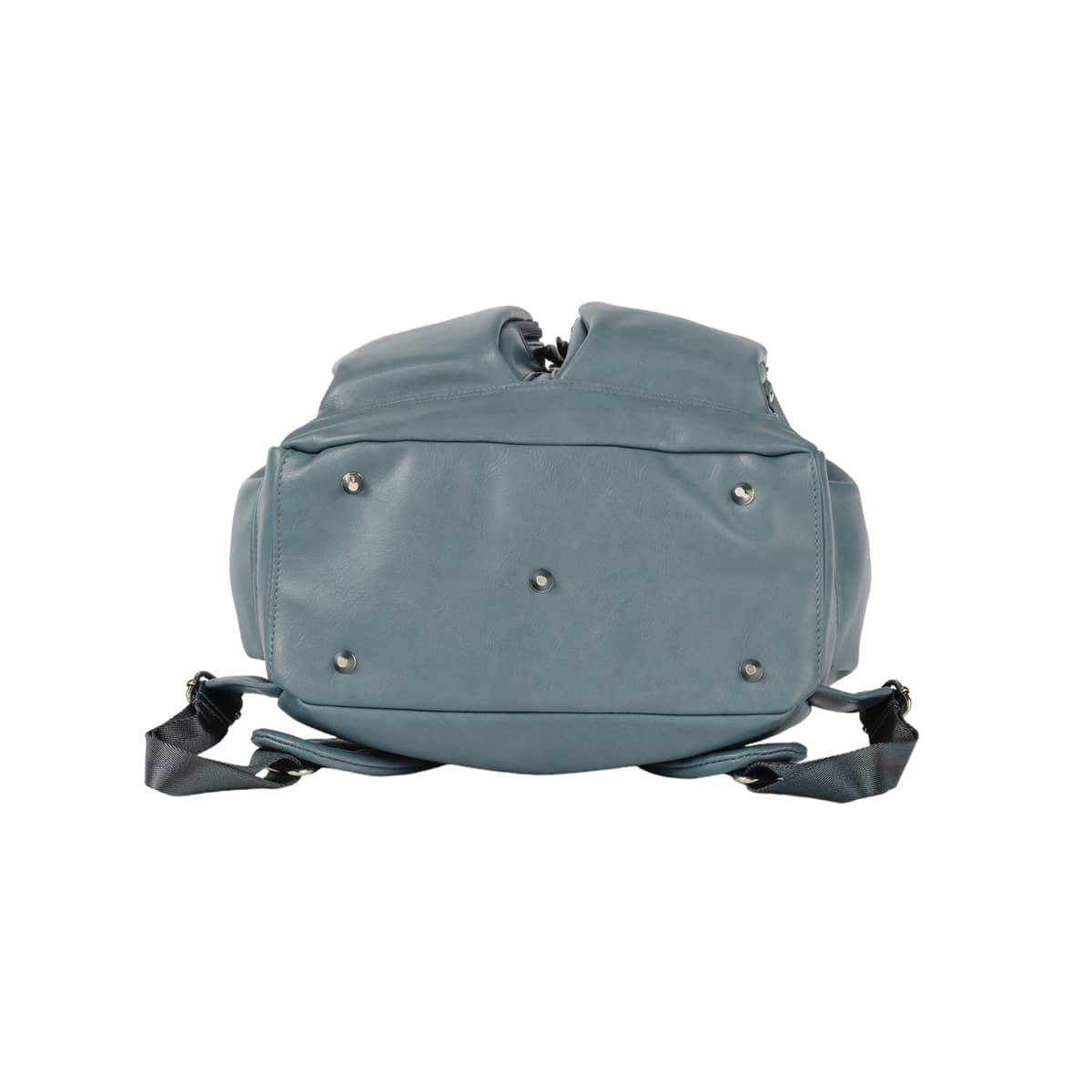 OiOi Signature Nappy Backpack - Stone Blue Vegan Leather - Image 7