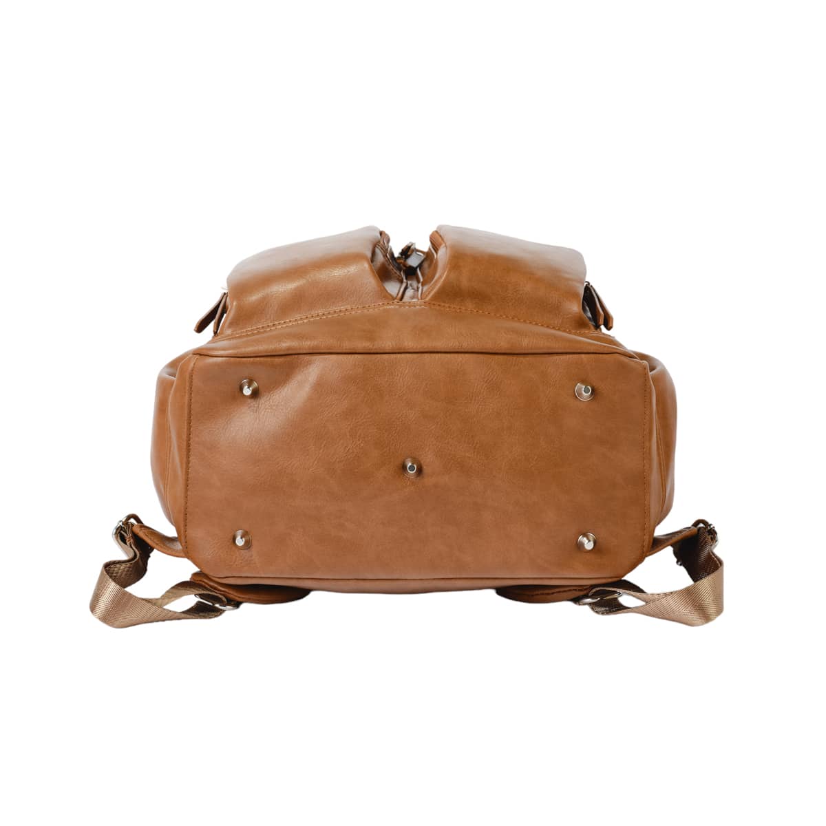 OiOi Signature Nappy Backpack - Tan Vegan Leather - Image 10