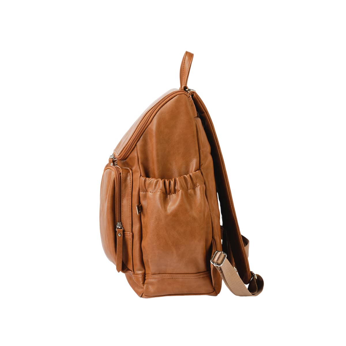OiOi Signature Nappy Backpack - Tan Vegan Leather - Image 6