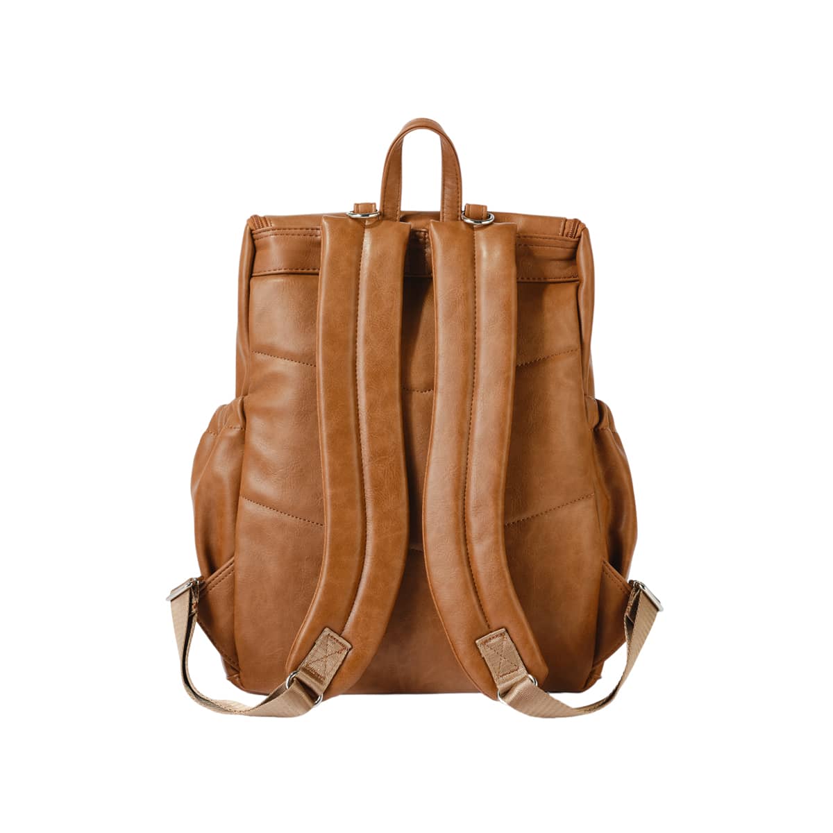 OiOi Signature Nappy Backpack - Tan Vegan Leather - Image 8