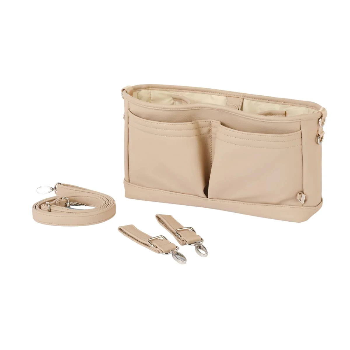 OiOi Stroller Organiser/Pram Caddy - Oat Vegan Leather