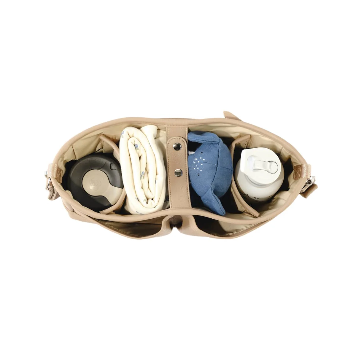 OiOi Stroller Organiser/Pram Caddy - Oat Vegan Leather - Image 5