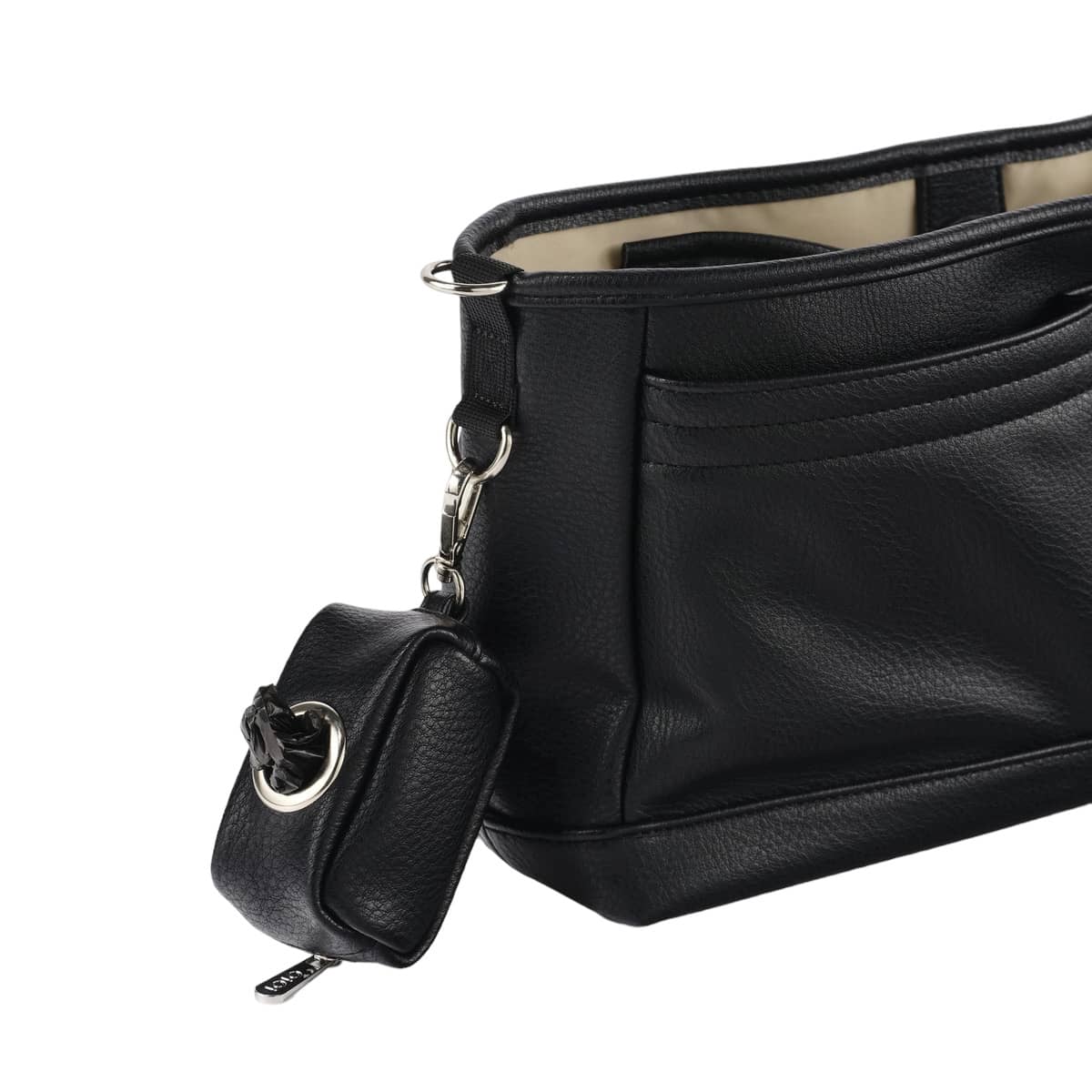 OiOi Waste Bag Dispenser - Black Vegan Leather - Image 2