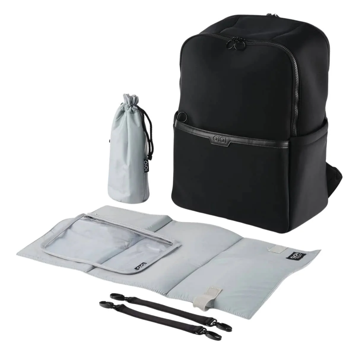 OiOi Multitasker Nappy Backpack - Black Neoprene - Image 3