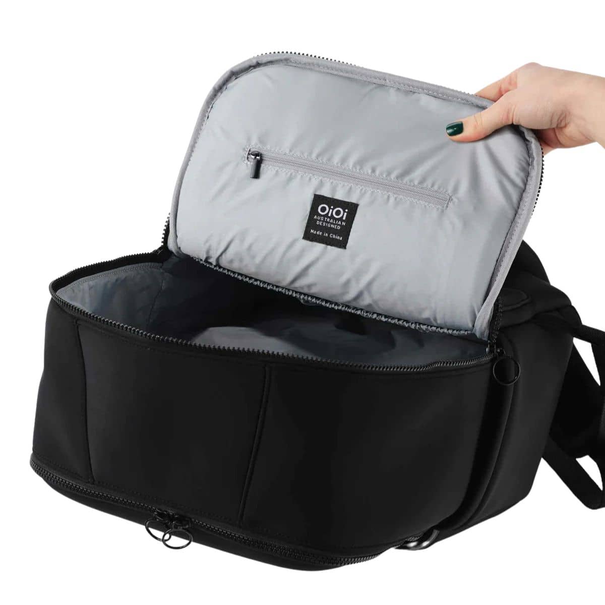 OiOi Multitasker Nappy Backpack - Black Neoprene - Image 7