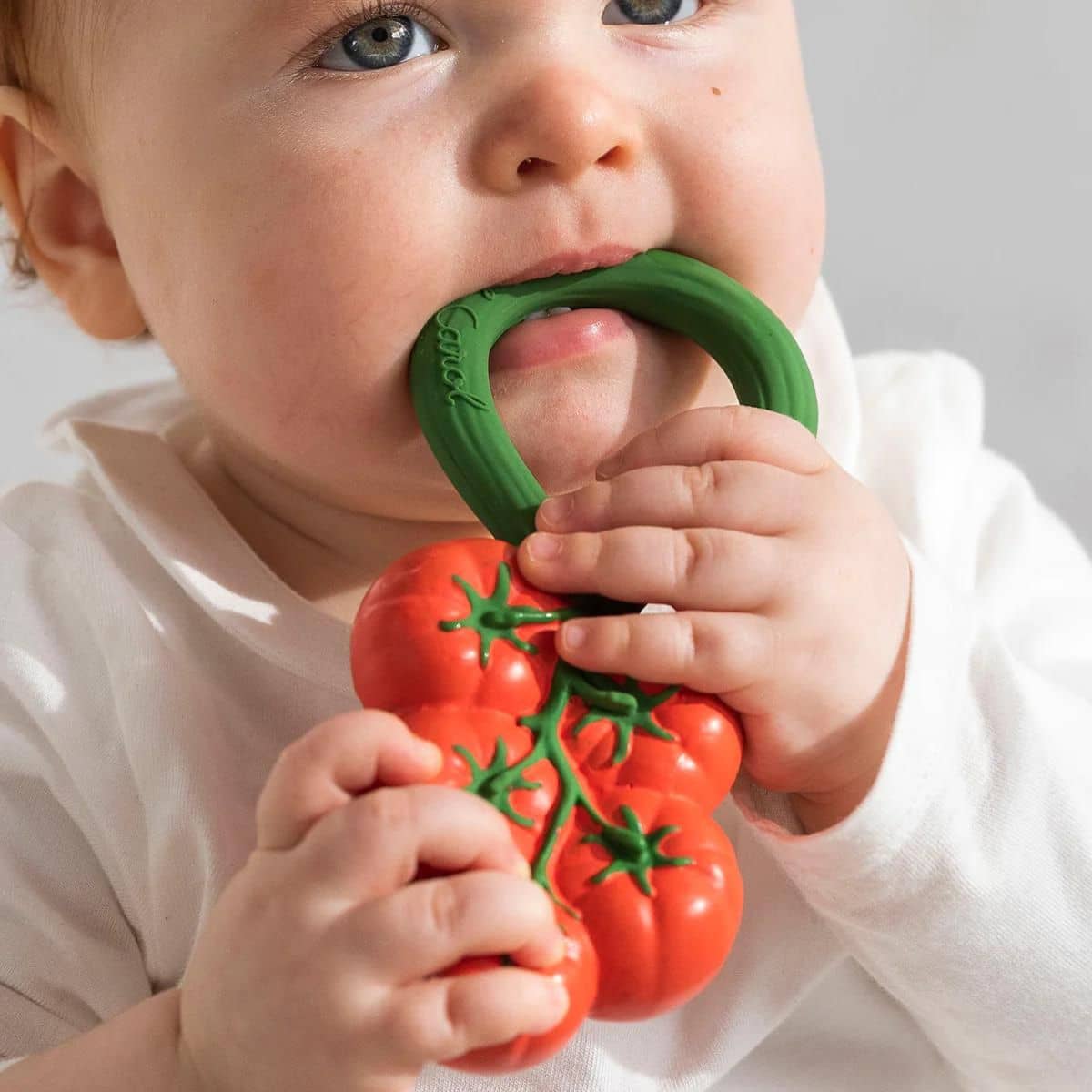 Oli & Carol 2 in 1 Rattle Toy and Teether - Tomato - Image 2