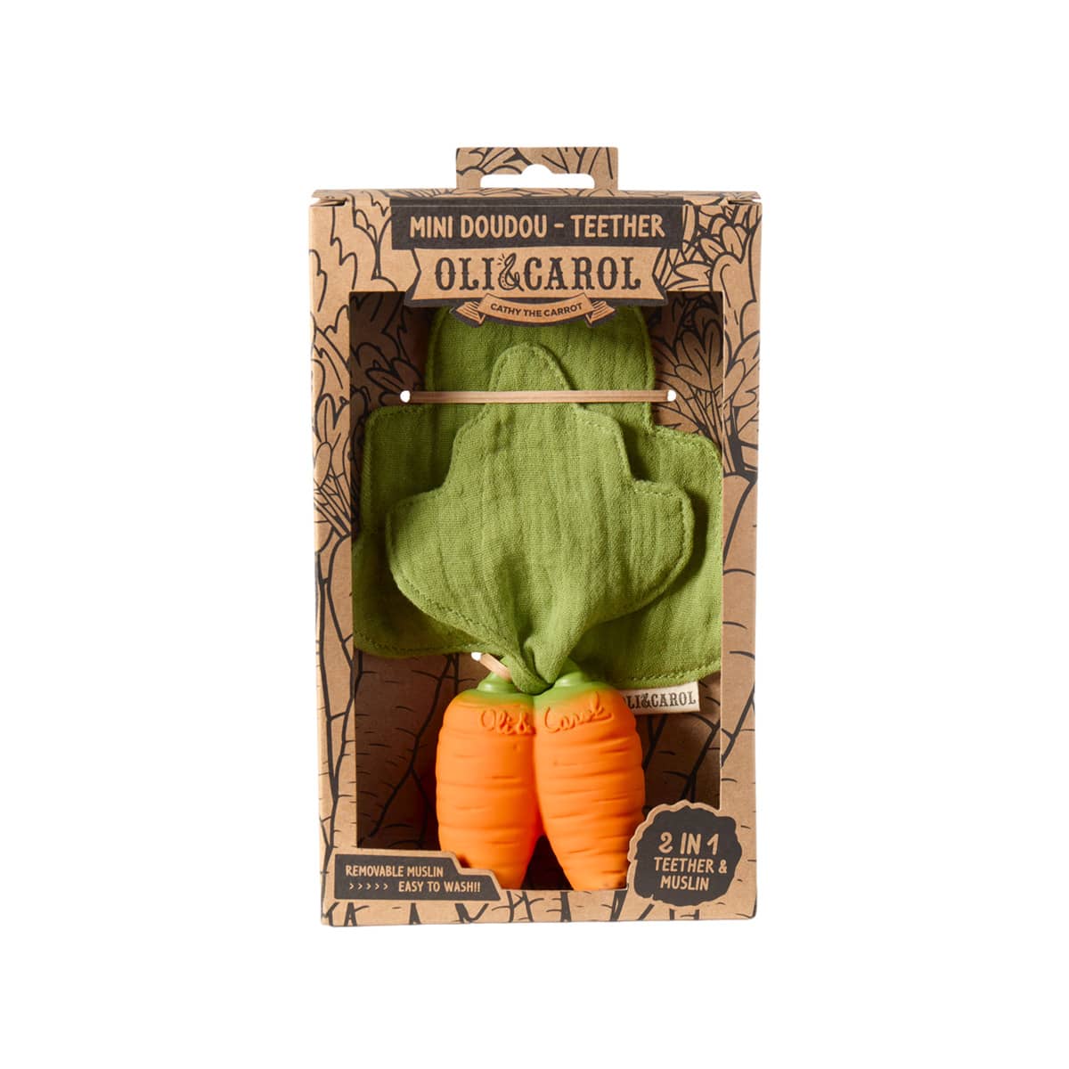 Oli & Carol Mini Doudou Teether - Cathy the Carrot - Image 10