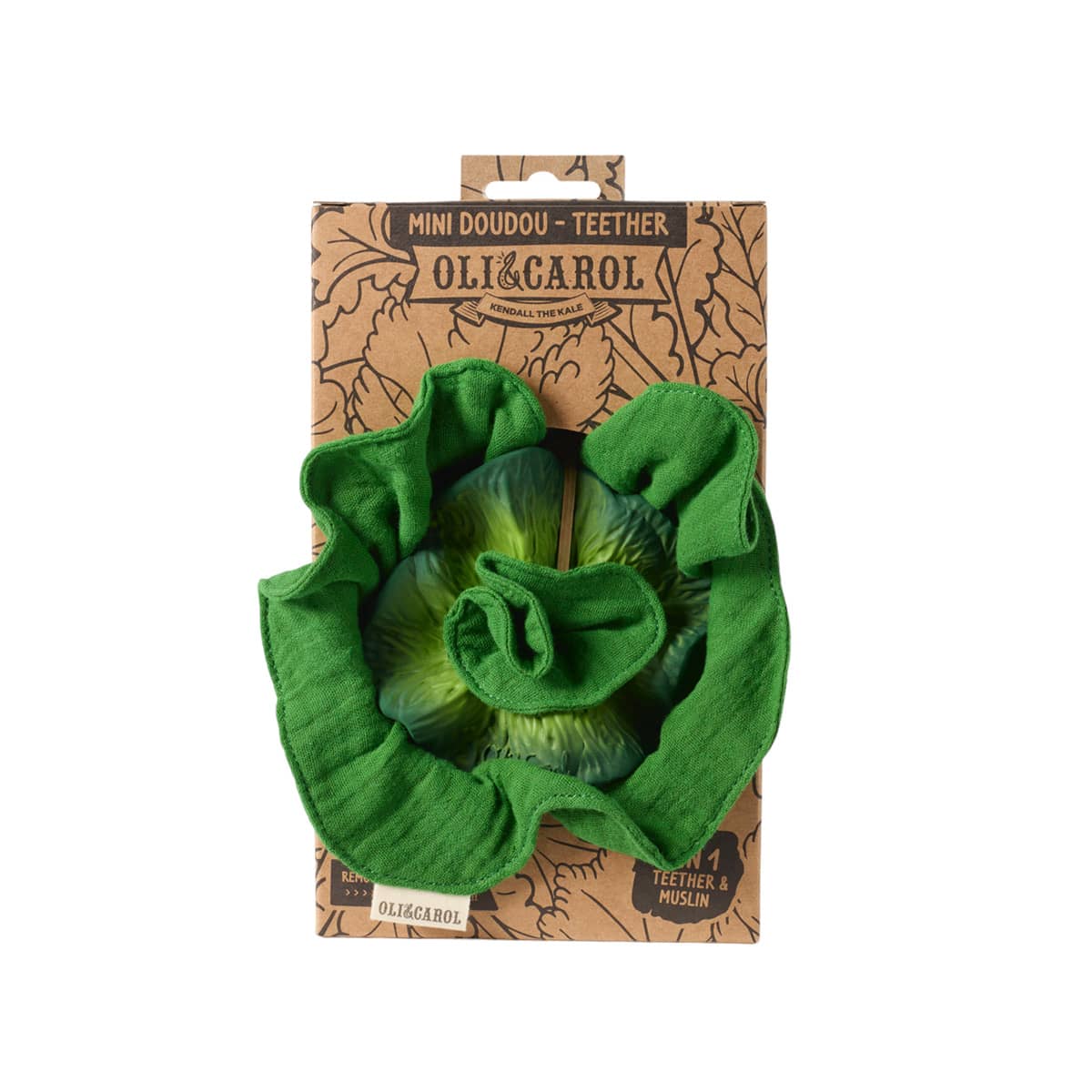 Oli & Carol Mini Doudou Teether - Kendall the Kale - Image 12