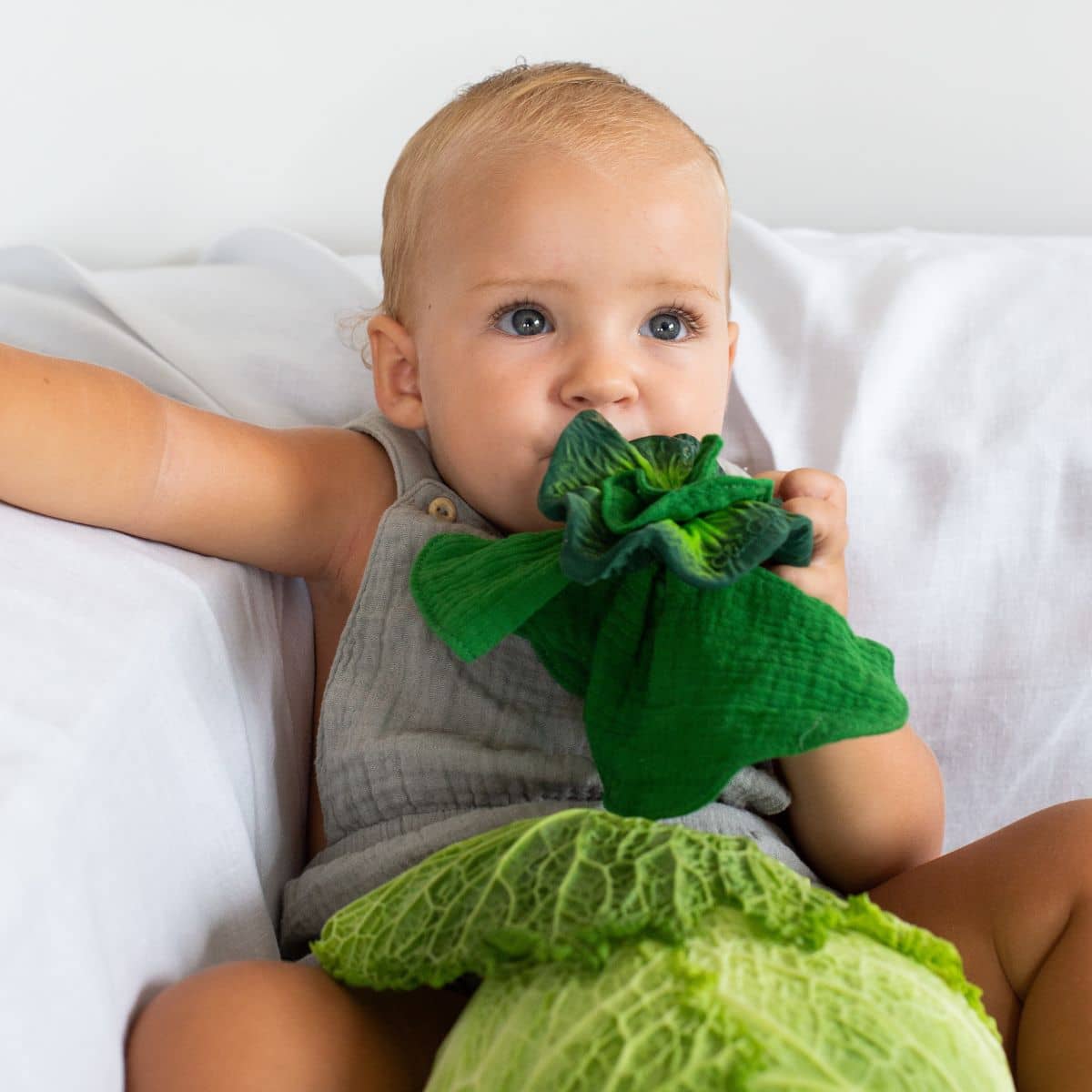Oli & Carol Mini Doudou Teether - Kendall the Kale - Image 3