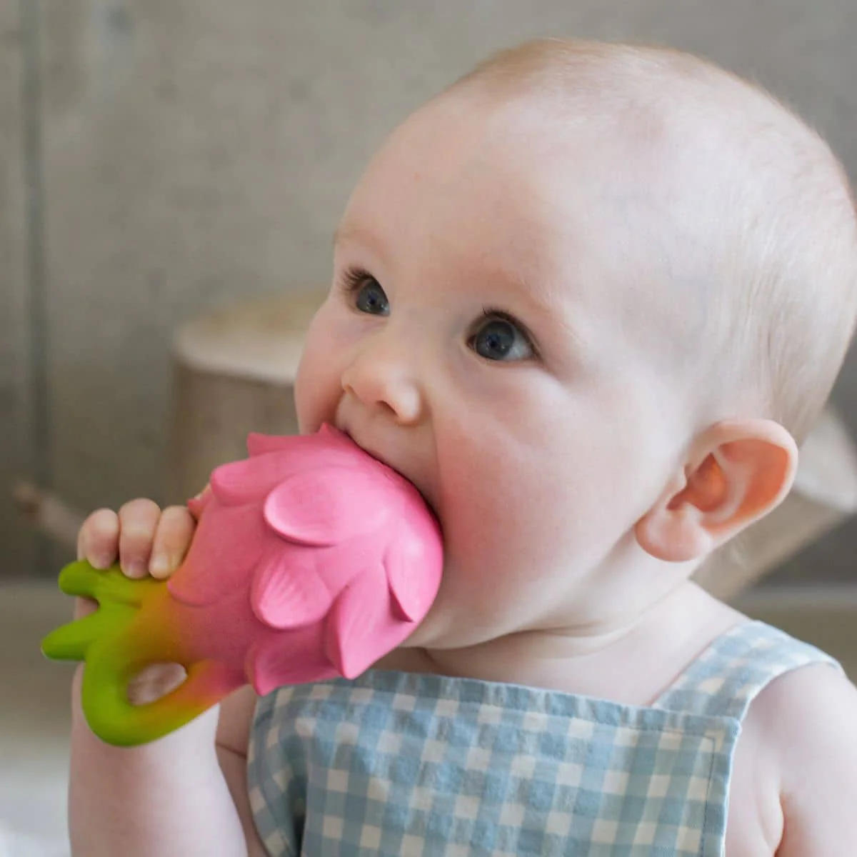 Oli & Carol Natural Rubber Teether - Fuchsia the Dragonfruit - Image 6